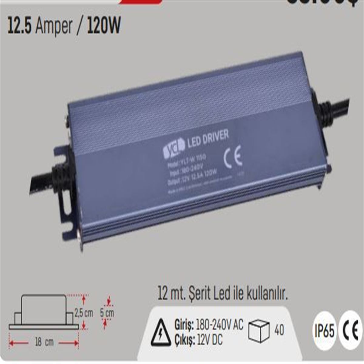 12,5A 150W IP65 LED TRAFOSU 1